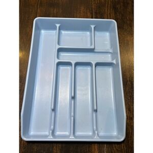VTG Rubbermaid Light Blue Silverware Drawer Organizer Tray 6 Section Granny